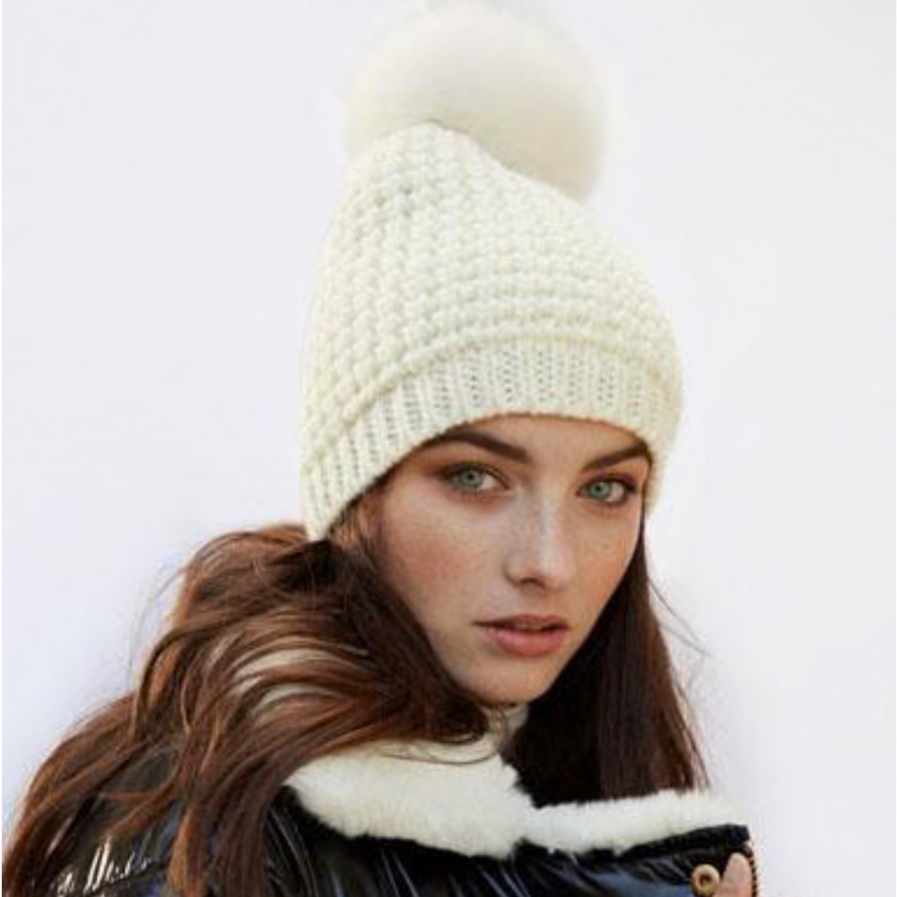 Kyi Kyi Faux Fur Pom Beanie